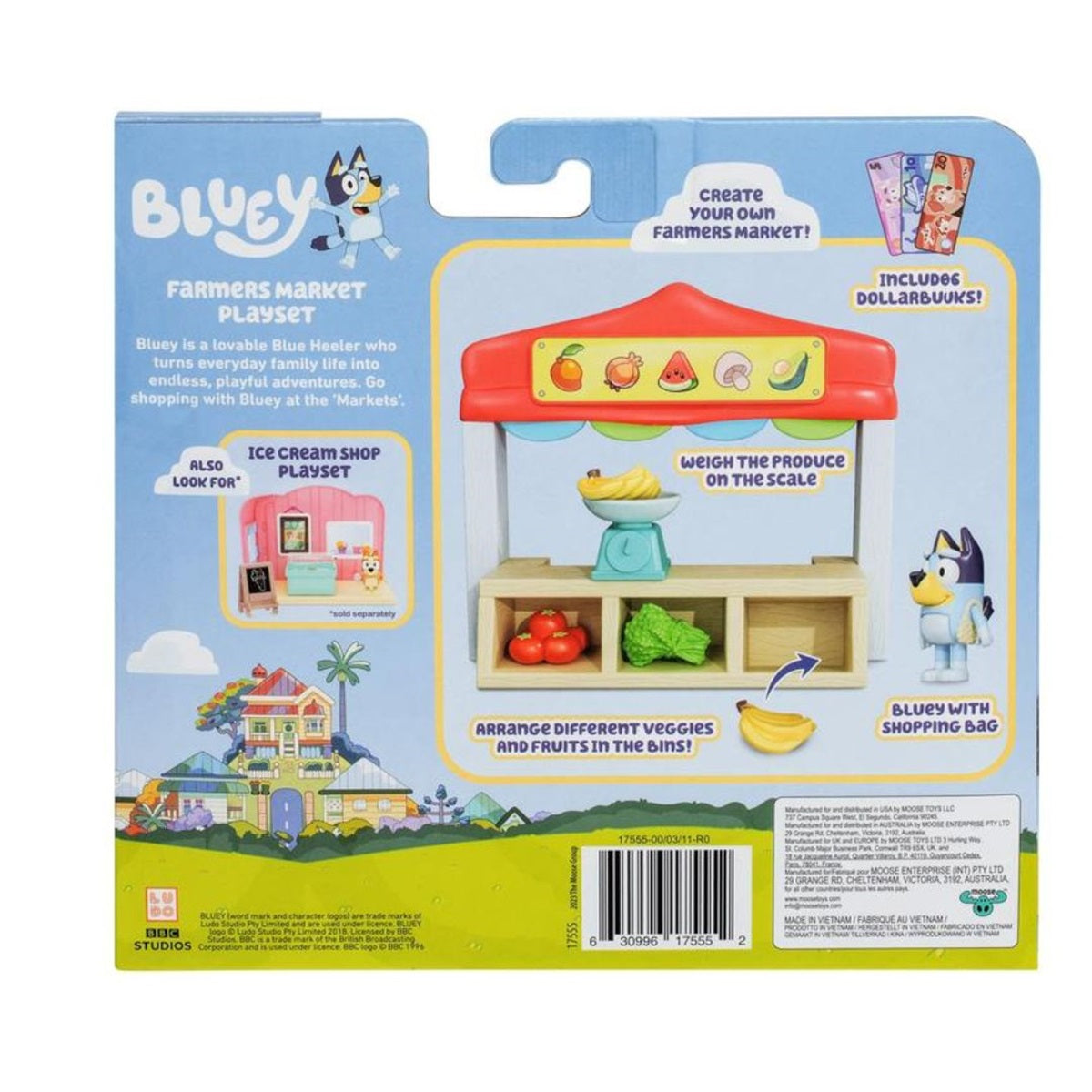Bluey Mini Playset Farmers Market, With Bluey & Accessories