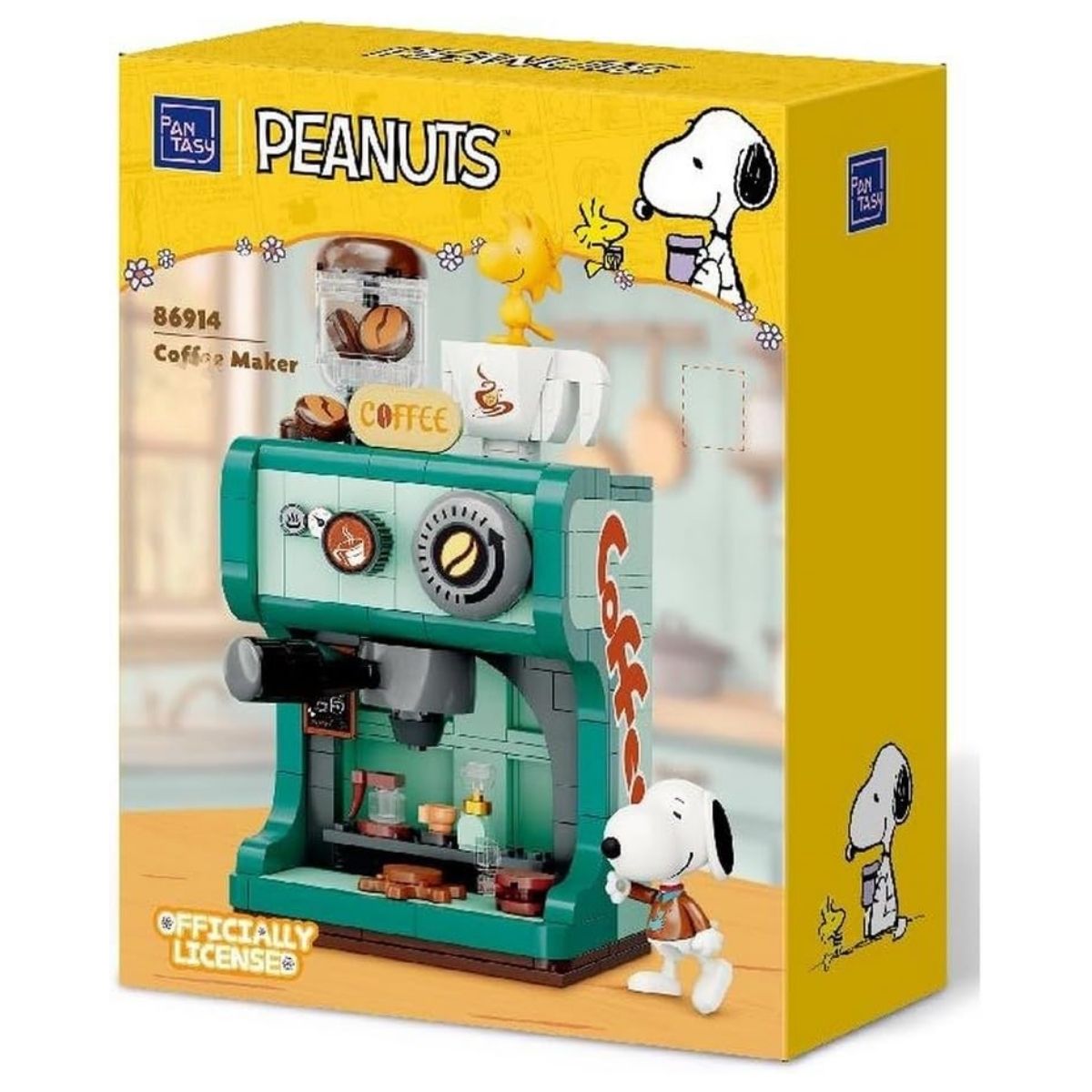 Pantasy Peanuts Snoopy Retro Coffee Maker Building Block Set - 280 Piece Collectible Display