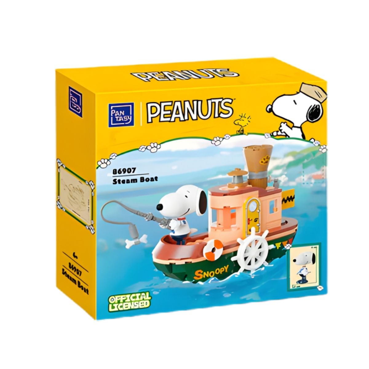 Pantasy Peanuts Snoopy Where We Go Series: Steam Boat Building Block Set – 124 Pieces