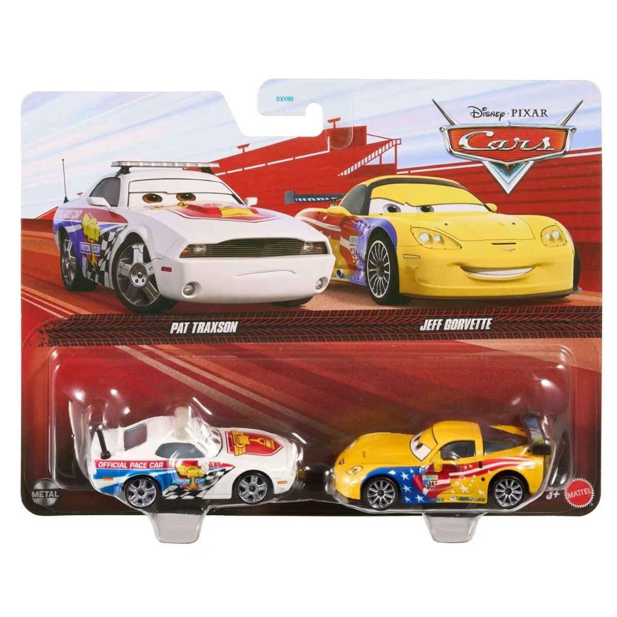 Disney Pixar Cars 1:55 Scale 2-Pack Die-Cast Vehicles – Pat Traxson & Jeff Gorvette