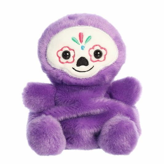 A close-up front portrait thumbnail of the Sonia Sugar Skull plush highlighting its pink flower eye accents and black stitched smile.