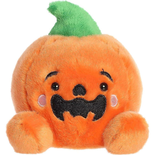 Front view thumbnail of the cute Jackson O'Lantern plush sitting straight, highlighting its expressive mouth, stitched eyebrows, and symmetrical round shape.
