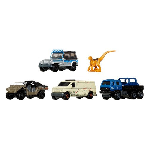 Matchbox Jurassic World Rebirth Car, Truck & Dinosaur Car 5 Pack 1:64 Scale, Rapid Getaway Unit