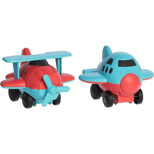 Aurora® Toys Wheatley™ Mini Planes 4" Inch Plane Toy Set, Blue & Red Airplane