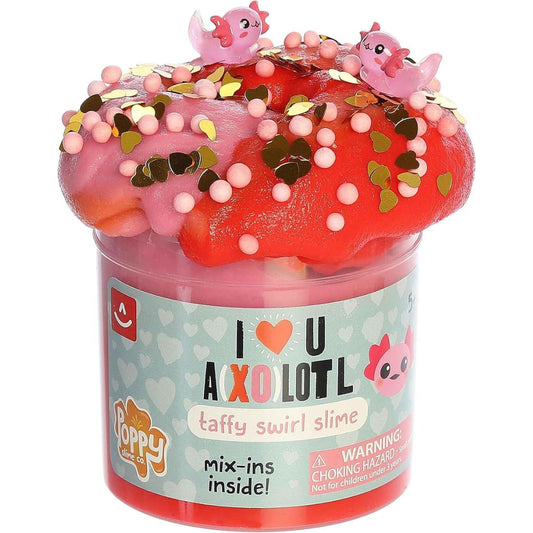 Aurora Toys Poppy Slime Co. I Love U Axolotl Taffy Swirl Slime