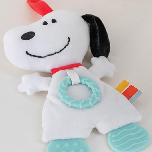 Peanuts Snoopy 12.5" Inch Sensory Crinkle Blanky & Teether Feet Activity Toy