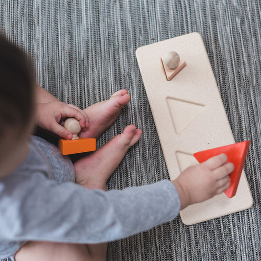 PlanToys® Triangle Matching 4 Piece Toddler Puzzle Puzzle