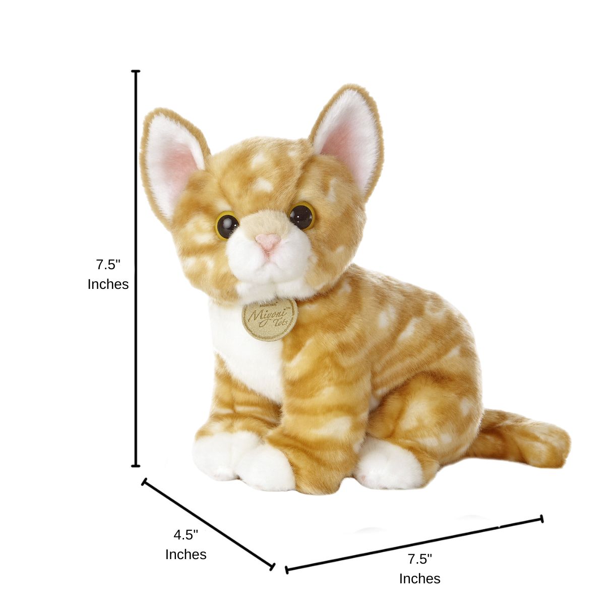 Aurora® Miyoni® Tots Orange Tabby Kitten 7.5" Inch Stuffed Animal Cat Toy