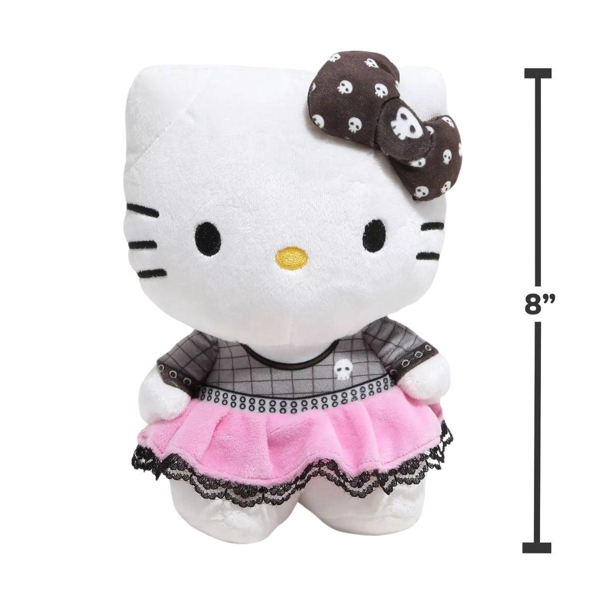 Hello Kitty® and Friends 8" Inch Hello Kitty Gray Bow Punk Plush Toy, Series 2