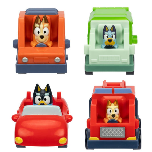 Bluey 3" Inch Mini Racers Vehicle Car, Set of 4