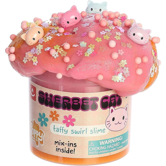 Aurora Toys Poppy Slime Co. Sherbet Cat Taffy Swirl Slime
