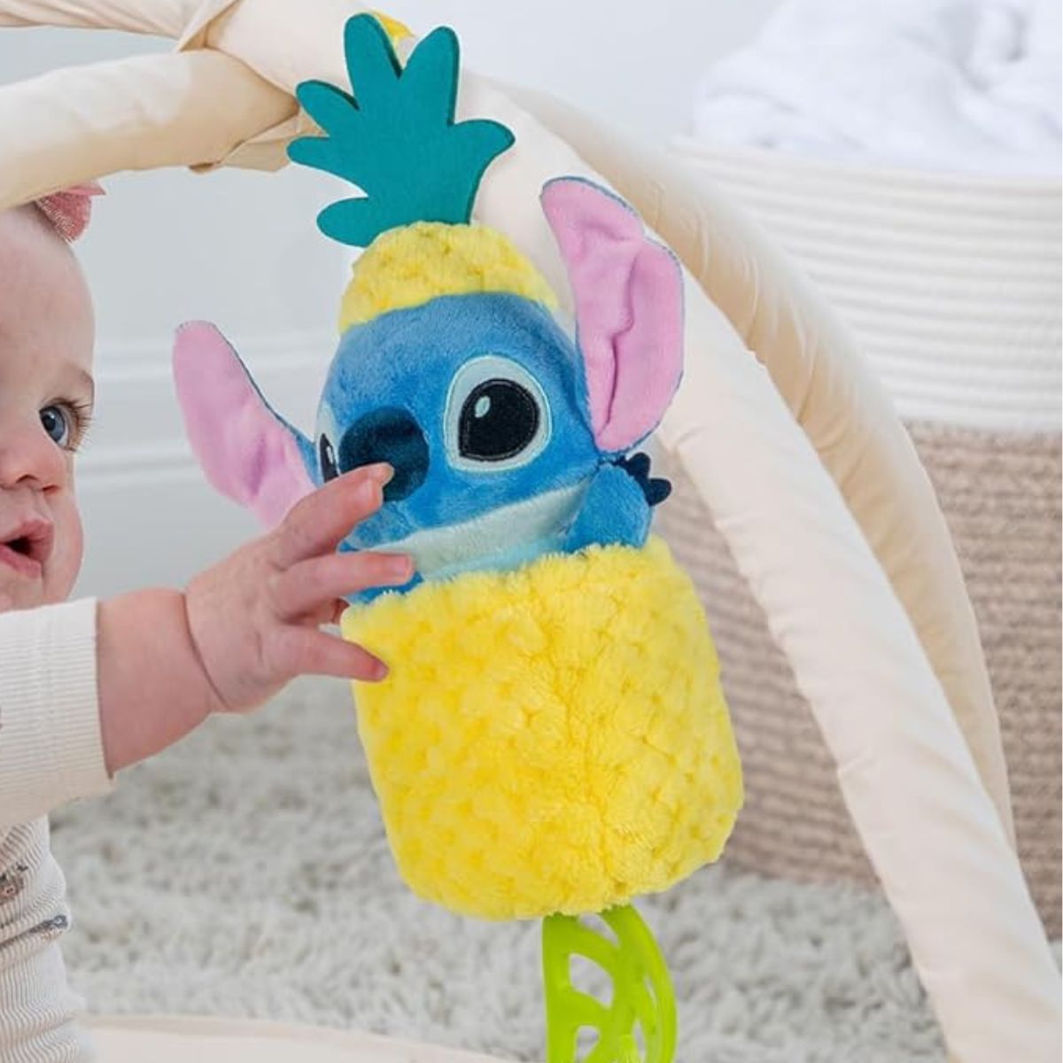 Disney Baby Stitch 12 Inch On-the-Go Pulldown Soft Activity Ziggle Teether Toy