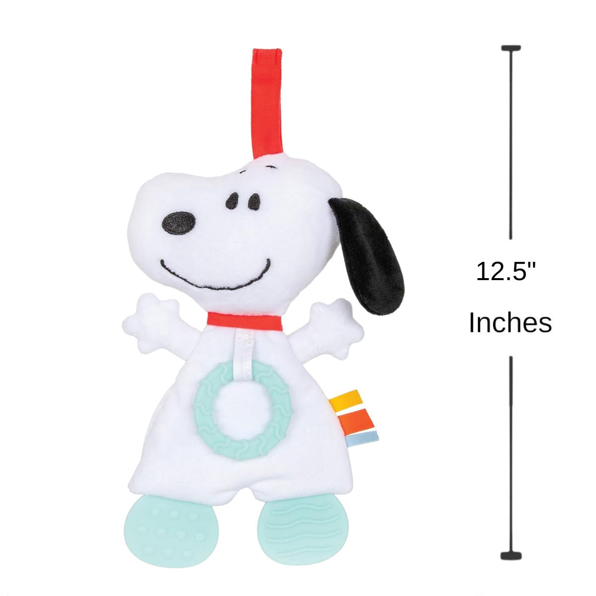 Peanuts Snoopy 12.5" Inch Sensory Crinkle Blanky & Teether Feet Activity Toy