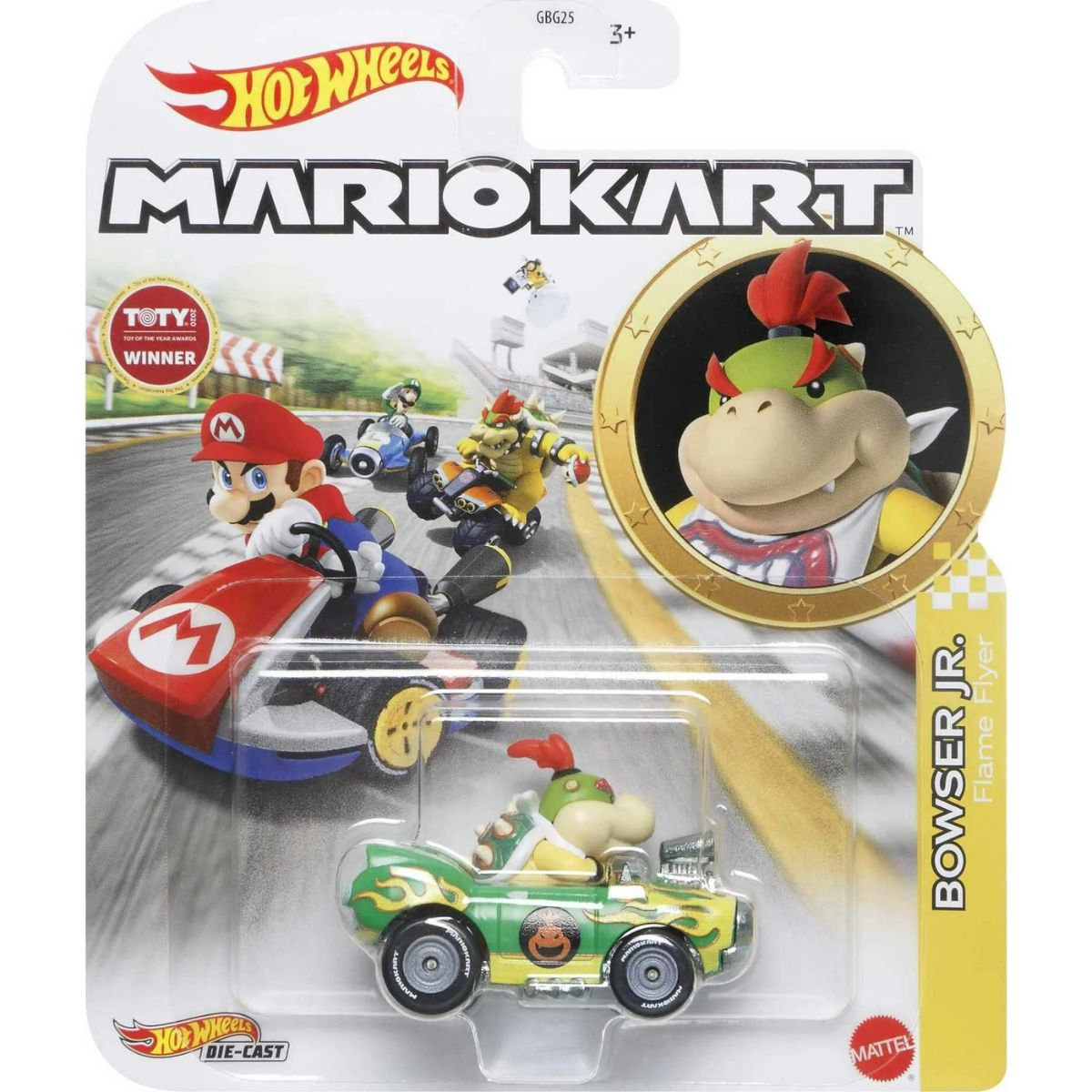 Mattel Hot Wheels Mario Kart Bowser Jr. Die-Cast Vehicle 1:64 Scale