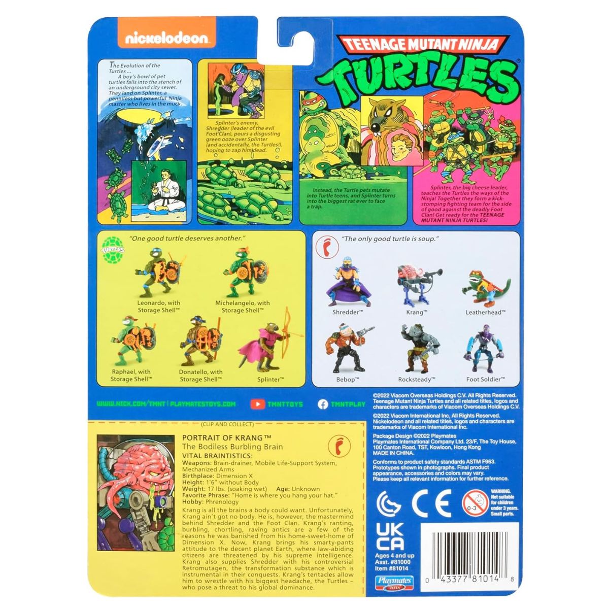 Playmates Teenage Mutant Ninja Turtles: 4” Original Classic Krang Basic Figure