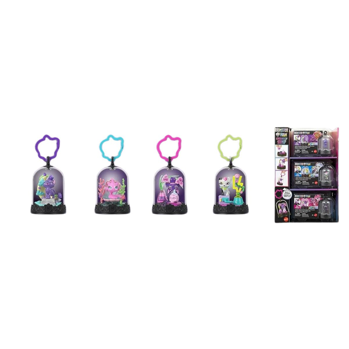 Monster High Pet Animal Terrarium On the Go Keychain, 1 Random Keychain