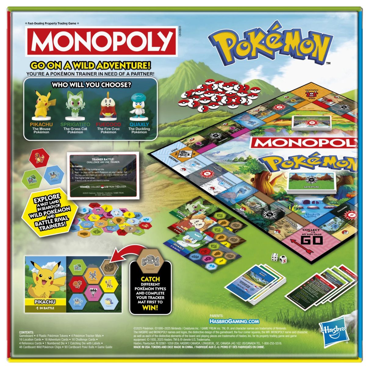 Monopoly Pokémon Edition Board Game 2 to 4 Players, Ages 8+
