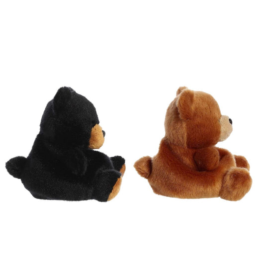 Aurora® Palm Pals™ Forest Duo 5" Inch Plush Set, Sleepy Black Bear™ & Artie Bear™