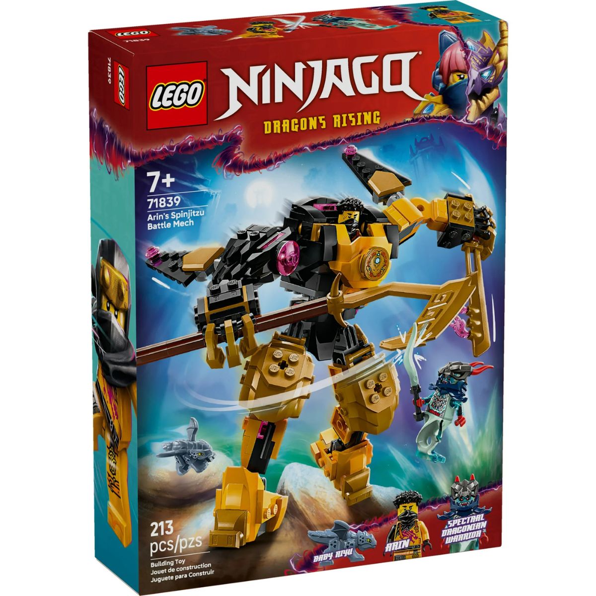 LEGO® NINJAGO Arin’s Spinjitzu Battle Mech Building Kit 71839, 213 Pieces