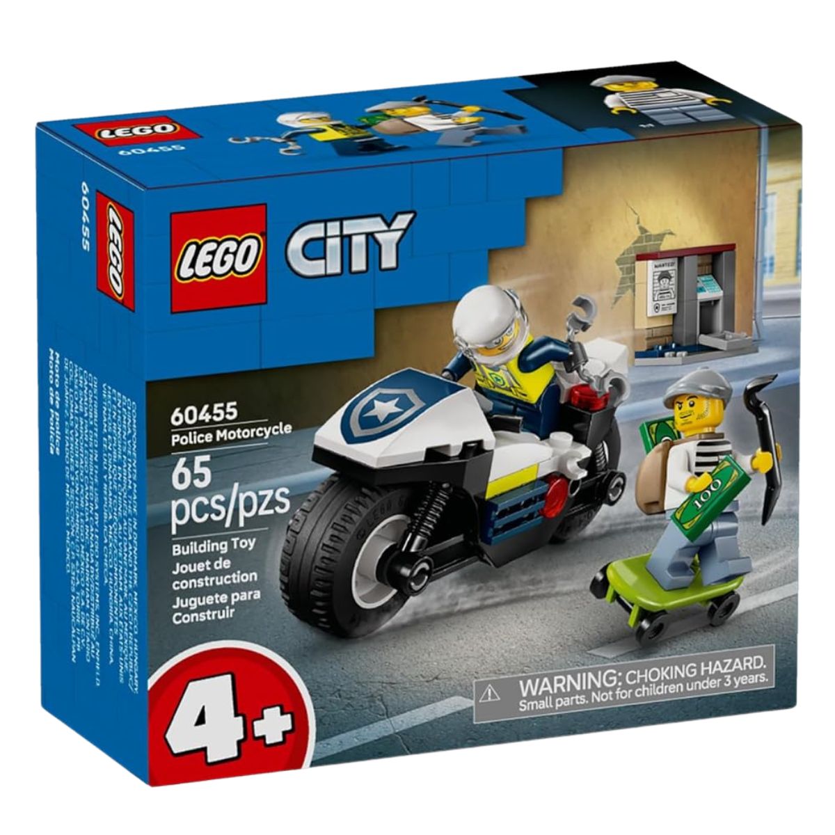 LEGO® City Motorcycle Chase Building Set 60455, 65 Pieces
