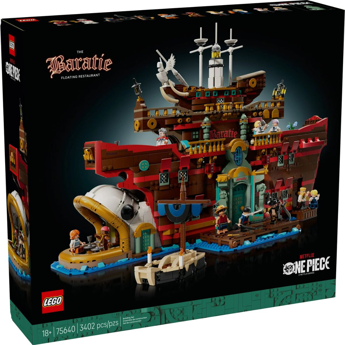 LEGO® ONE PIECE The Baratie Floating Restaurant Building Kit 75640, 3402 Pieces