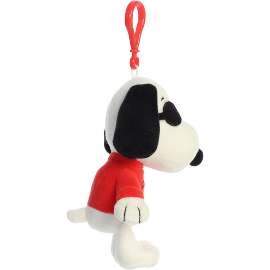 Aurora® Peanuts Joe Cool Snoopy 5 Inch Clip On Keychain Plush Stuffed Animal