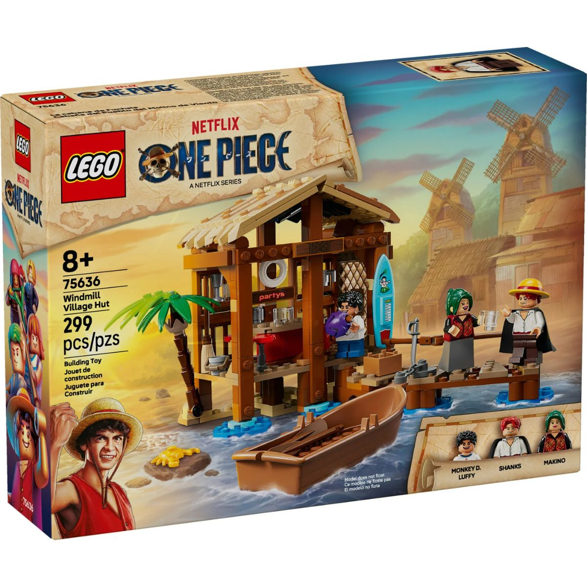 LEGO® ONE PIECE Windmill Village Hut Building Kit 75636, 299 Pieces