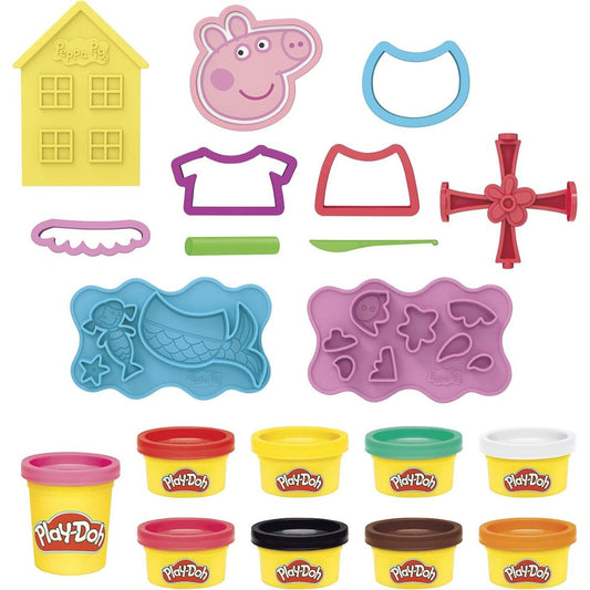 Play-Doh Peppa Pig Stylin' Set, Peppa Pig Playset with 9 Cans of Modeling Compound and 11 Accessories