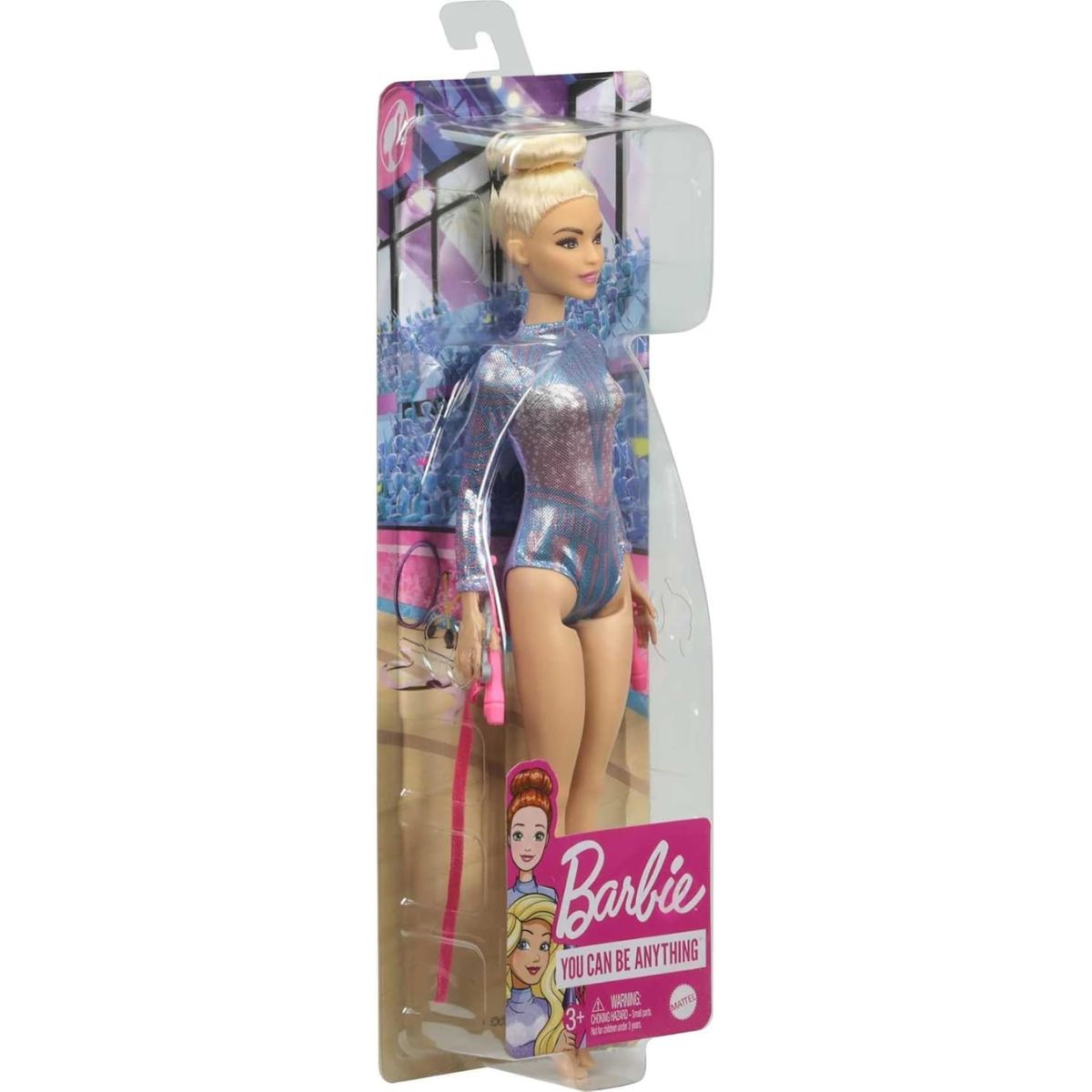 Barbie You Can Be Anything Rhythmic Gymnast with Baton & Ribbon Fashion Doll, Blonde