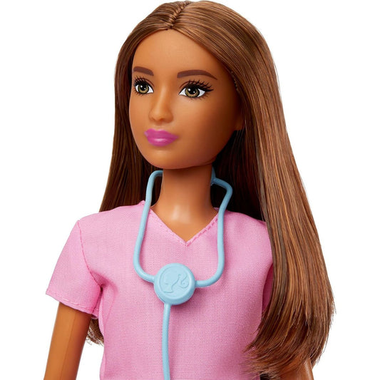 Barbie You Can Be Anything Professional Doctor with Stethoscope Fashion Doll, Brunette