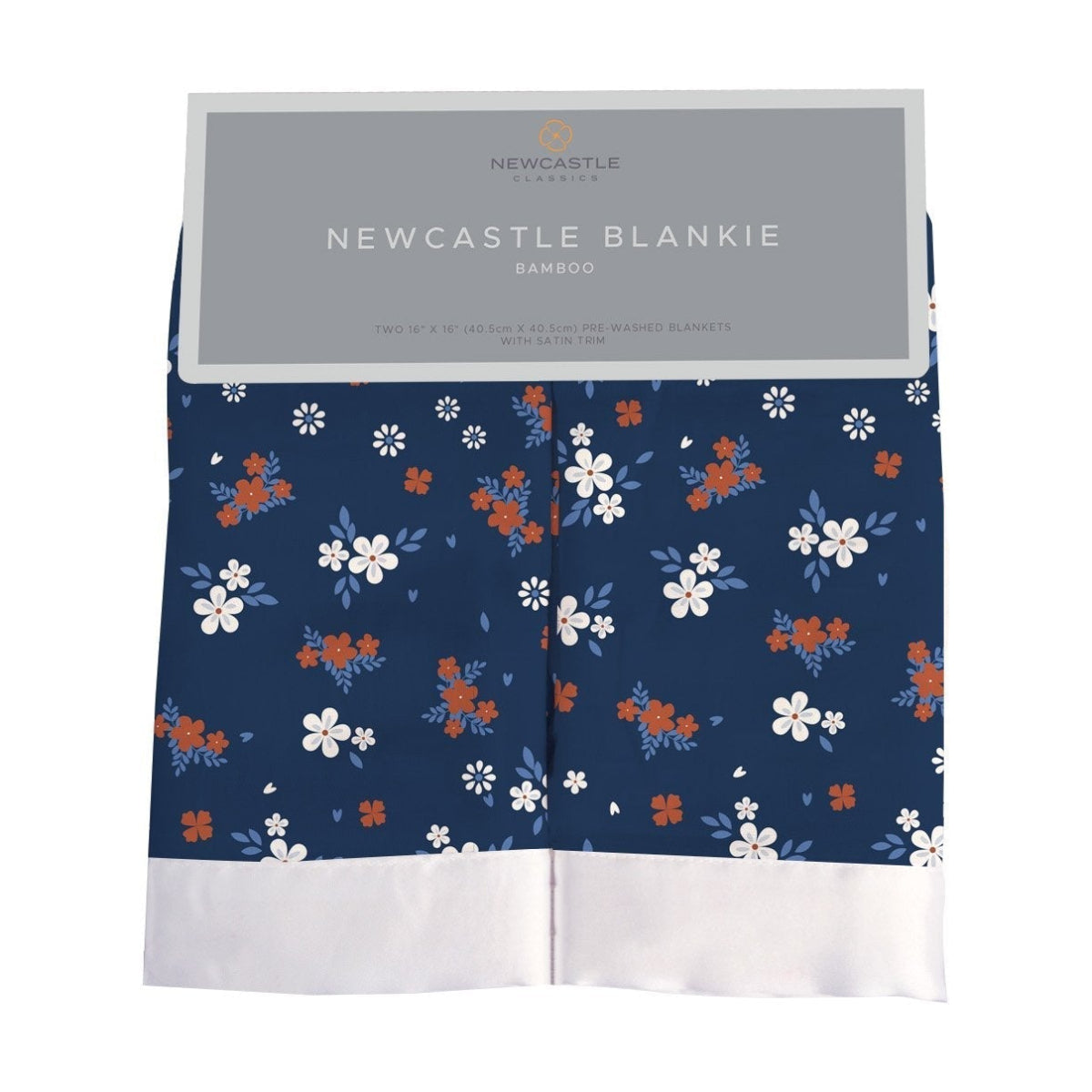 Newcastle Classics Serenity Floral 100% Natural Bamboo Muslin Security Baby Blankie