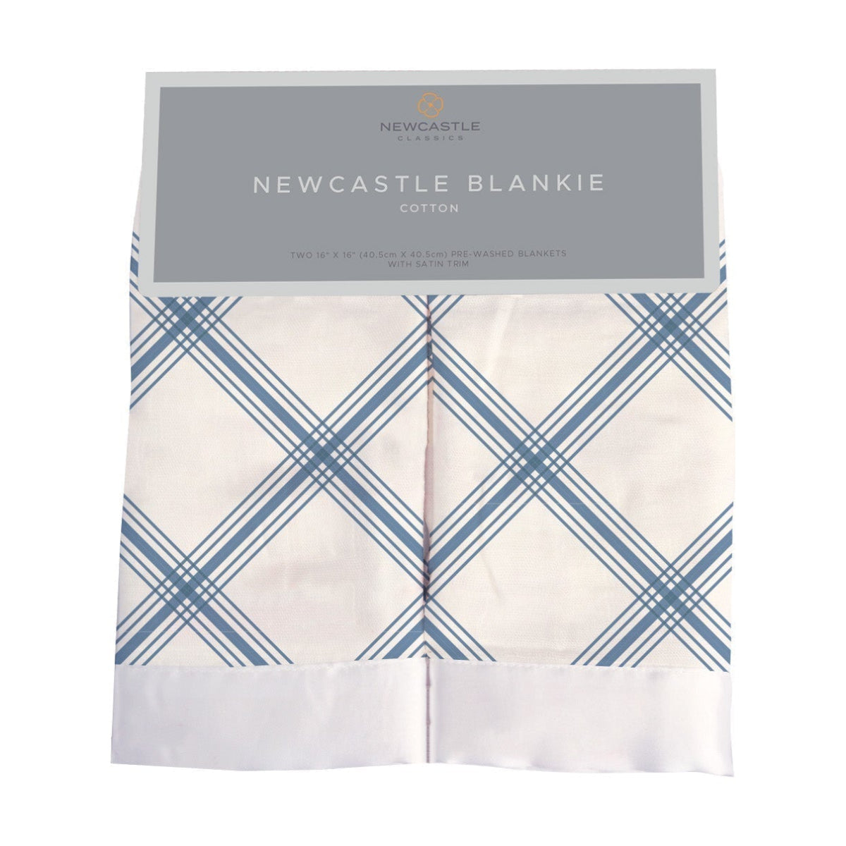 Blue Buffalo Check Plaid 100% Natural Cotton Newcastle Secuirty Blankie