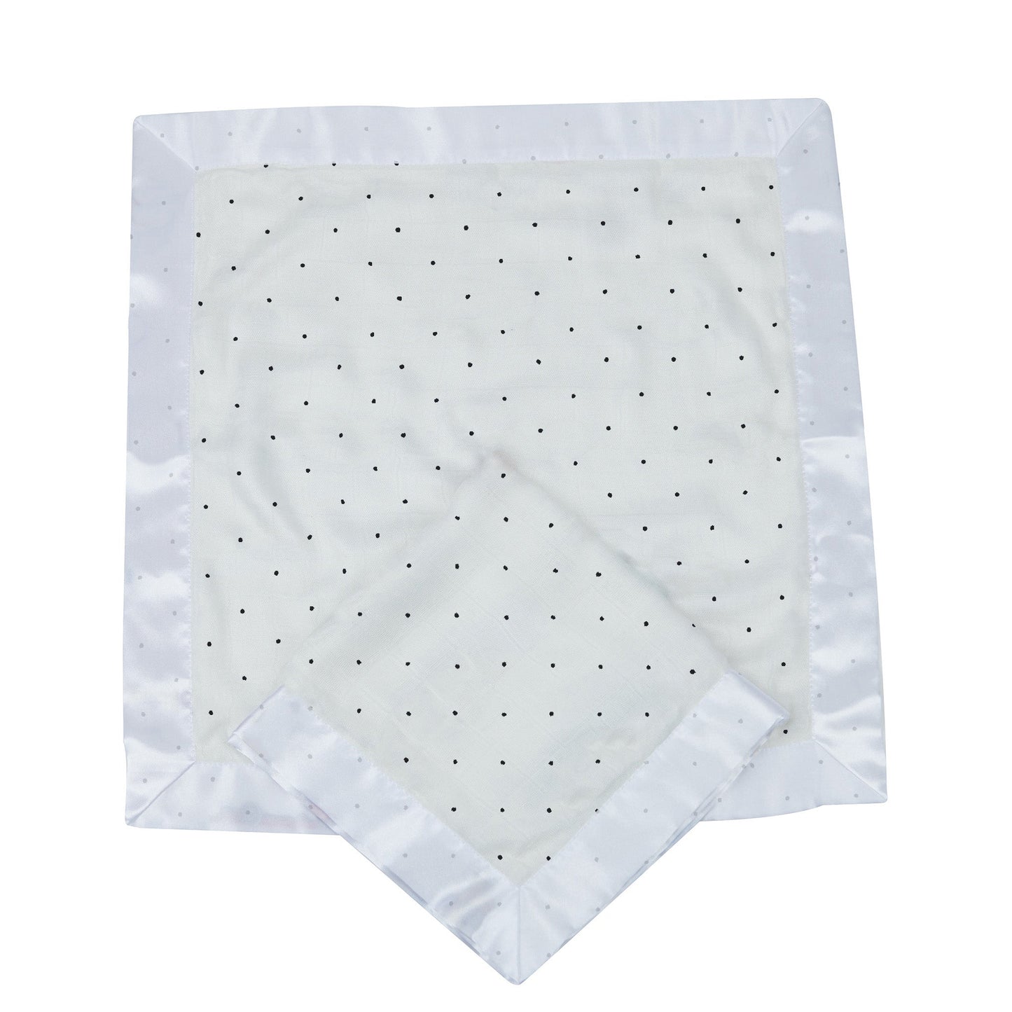 Black and White Polka Dot 100% Natural Bamboo Muslin Cotton Blanket 40" x 40"