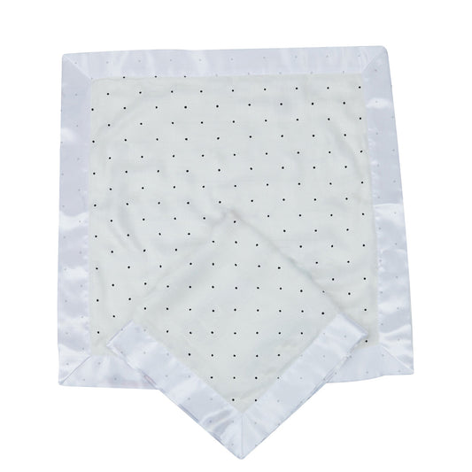 Black and White Polka Dot 100% Natural Bamboo Muslin Cotton Blanket 40" x 40"
