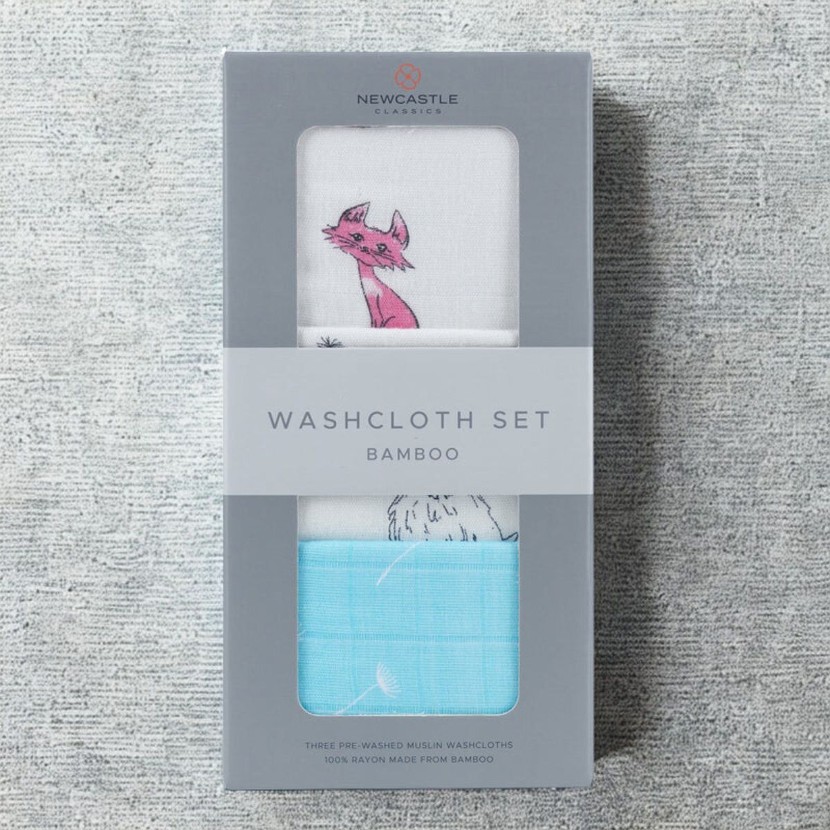 Dandelions 100% Natural Bamboo Muslin Cotton Washcloth, 3 Pack