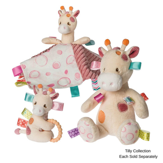Mary Meyer Taggies 5" Inch Soft Rattle with Teether Ring and Sensory Tags, Tilly Giraffe