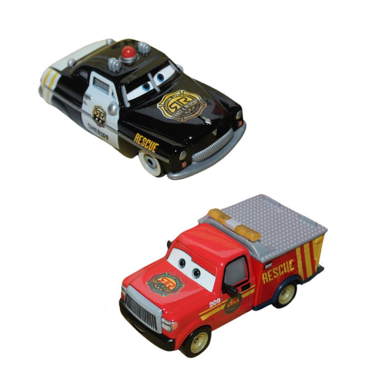 Disney Pixar Cars Scale 1:55 2 Pack Die-Cast Car Vehicle, Sheriff & Adam Roadriguez