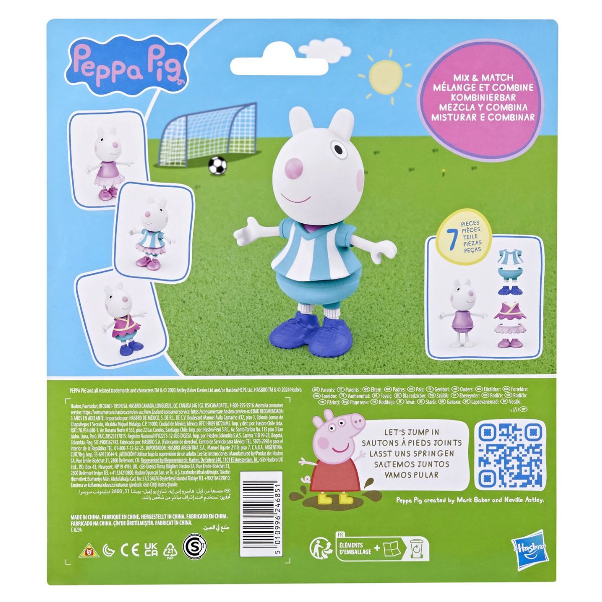 Peppa Pig Dress-Up 6” Figure with 6 Fashion Accessories, Suzy Sheep
