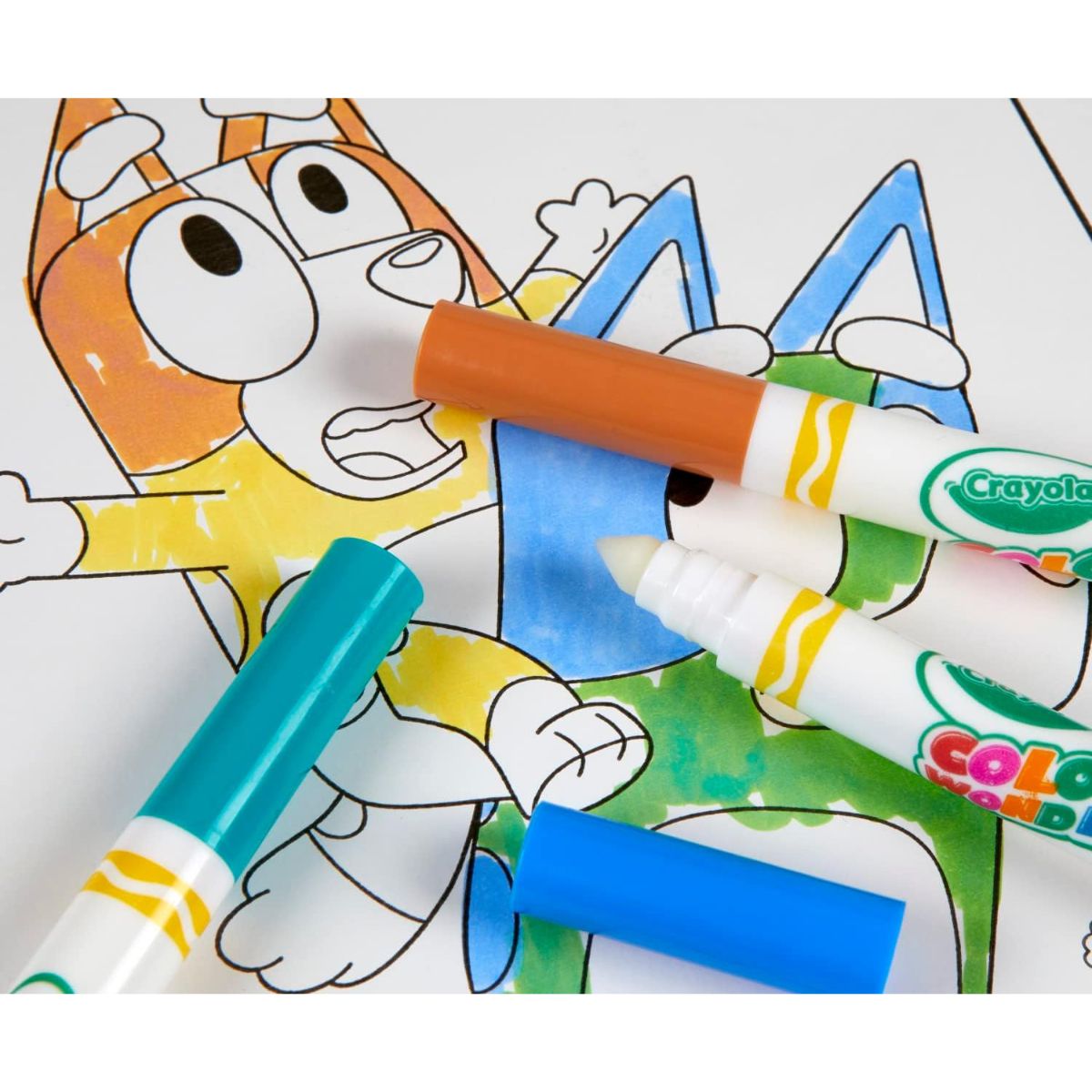 Bluey Coloring and Travel Activity Set, Mess Free Markers with Restickable Stickers