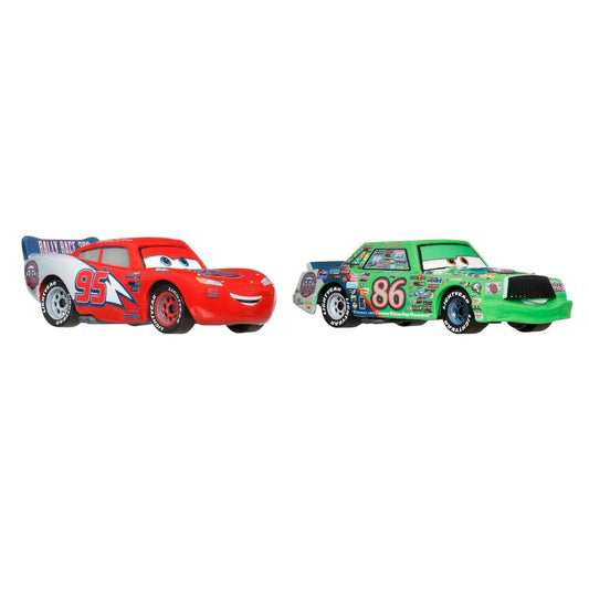 Disney Pixar Cars Scale 1:55 2 Pack Die-Cast Car Vehicle, Lightning McQueen & Chick Hicks