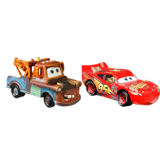 Disney Pixar Cars Scale 1:55 2 Pack Die-Cast Car Vehicle, Mater & Cactus Lightning McQueen