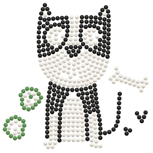 DIAMOND DOTZ Black & White Puppy Dog Munch Diamond Art Painting Kit 4" X 4"