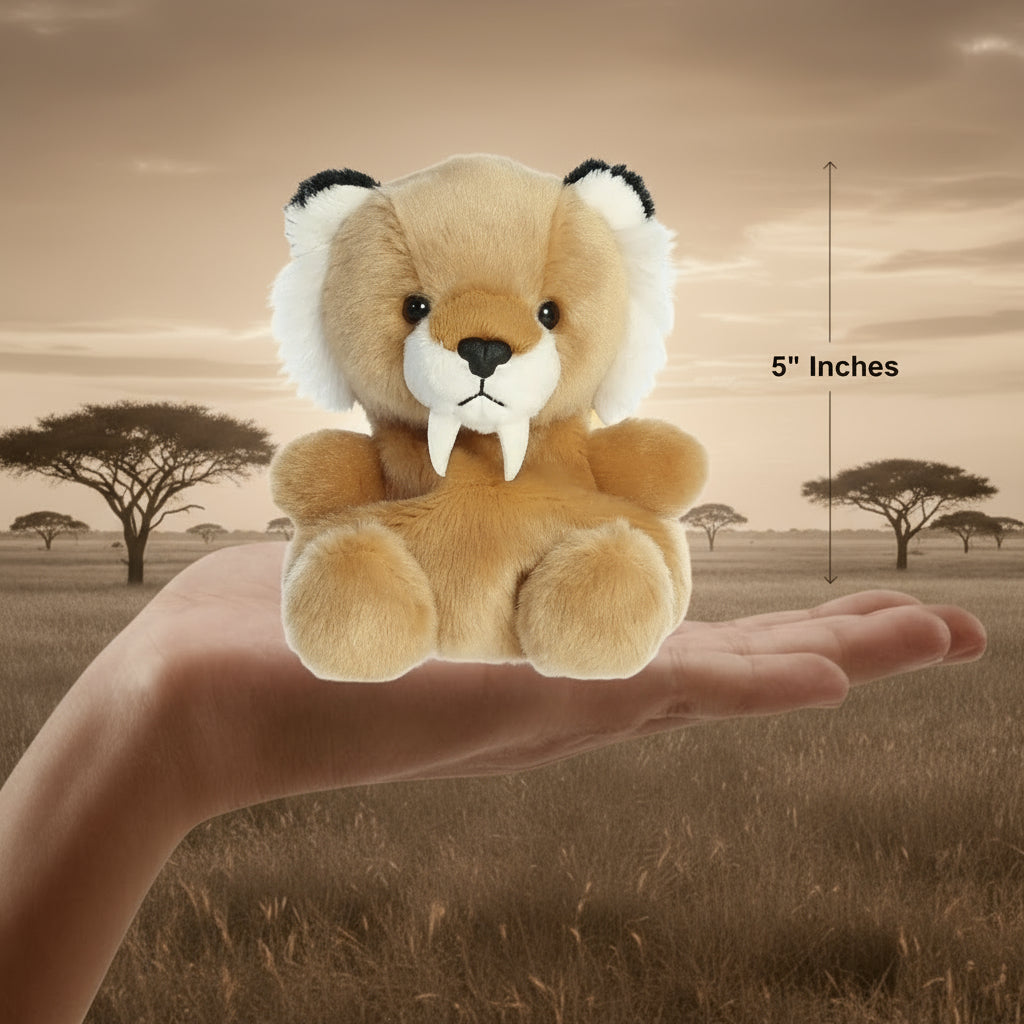 Aurora® Palm Pals™ Ash Saber Tooth Tiger™ 5 Inch Stuffed Animal Toy #1-493 Prehistoric