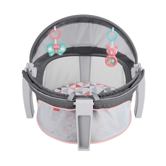 Fisher-Price Baby Portable Bassinet And Play Space On-The-Go Baby Dome, Rosy Windmill