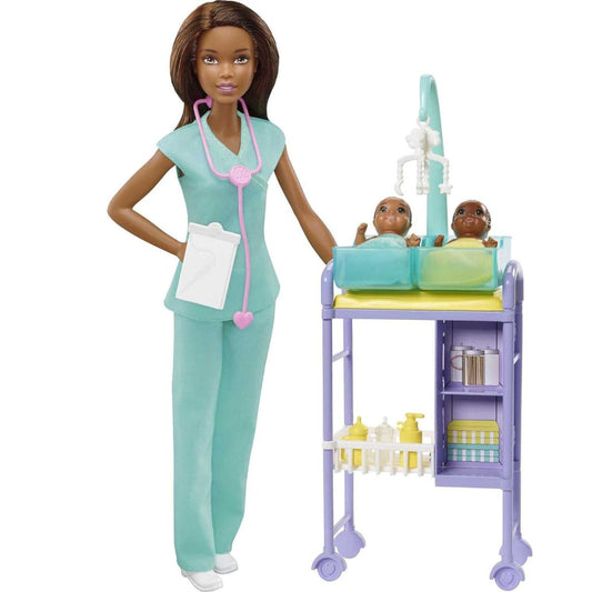 Barbie You Can Be Anything, Brunette Barbie Baby Doctor Playset