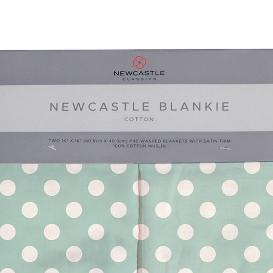 Jade Polka Dot Cotton Muslin Security Baby Blankie