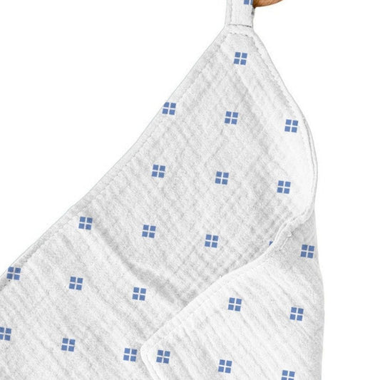 Newcastle Classics Periwinkle Diamond Polka Dot 100% Bamboo Cotton Blanket Teether