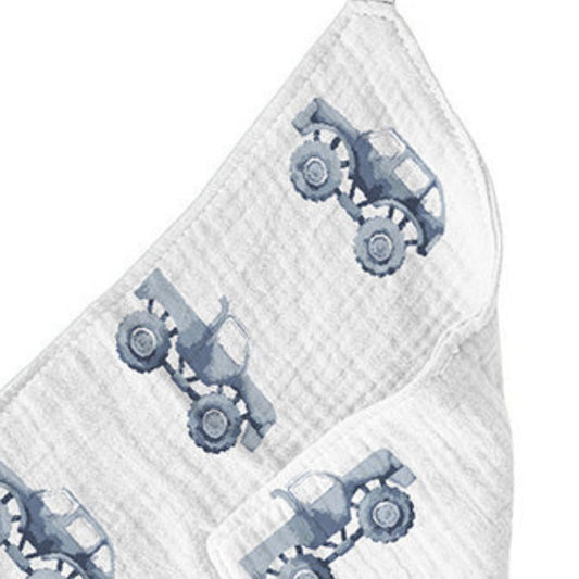 Newcastle Classics Indigo Monster Trucks 100% Cotton Blanket Teether