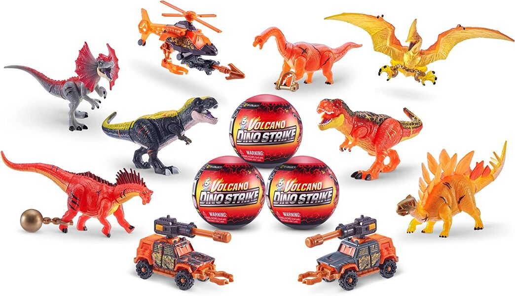 5 Surprise Dino Strike Series 4 (5 Pack) by ZURU Mystery Collectible Mini Dinosaur Toy