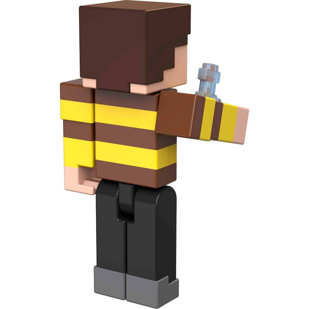 Minecraft Bees Shirt Steve Action Figure, 3.25-in, with Build-a-Port –  GOODIES FOR KIDDIES